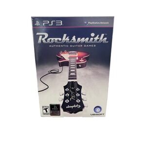 Ubisoft Rocksmith PS3 Video Game Bundle Black Excellent Real Tone Cable Included